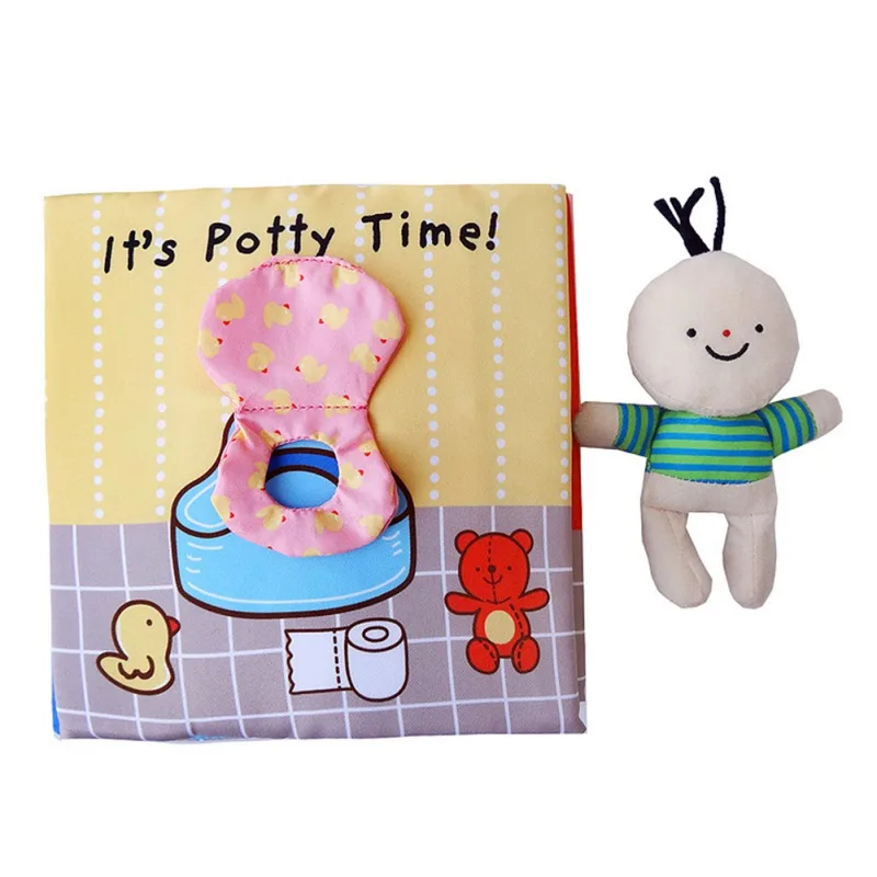 

3D Baby Soft Cloth Book of Bath Potty Infant Early cognitive Development Quiet Books Unfolding Activity Book