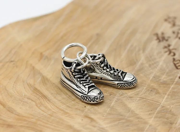 Серебро 925 пробы цвет спортивная обувь Подвеска Ожерелье Личность Модные