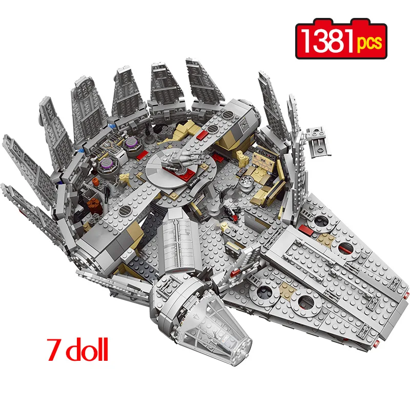 

1381Pcs Force Awakens Star Set Wars Millennium 79211 Falcon Model Building Blocks Bricks Toys for Children Kids Gift