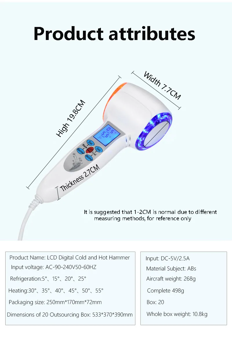 Hot Cold Hammer Shrink Pore Rejuvenation Cryotherapy Skin Lifting Tighten Anti-aging Face Skin Care Beauty Equipment
