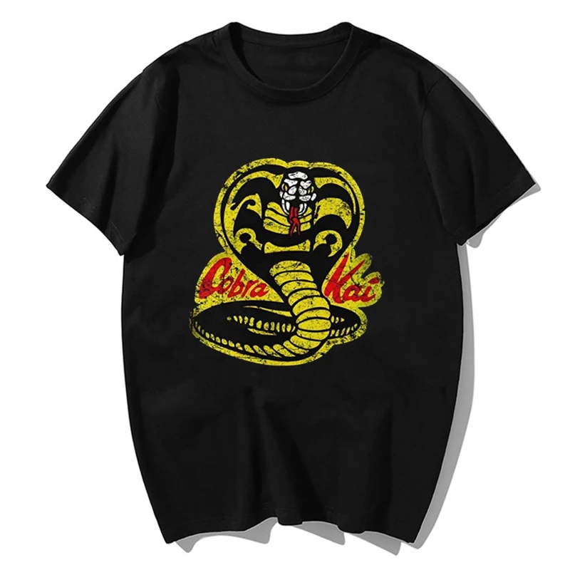 

Hot Tv Cobra Kai T Shirt Men Kawaii Summer Tops Cartoon T-shirt Karate Graphic Tees Fashion Tee Shirt Unisex Harajuku Shirt Male