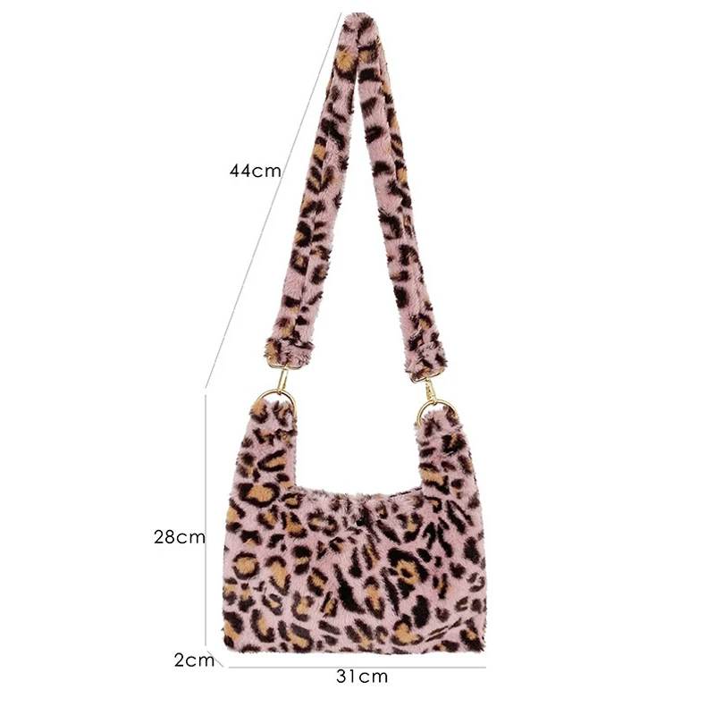 Женская леопардовая сумка повседневная Наплечная Сумка из искусственного меха с