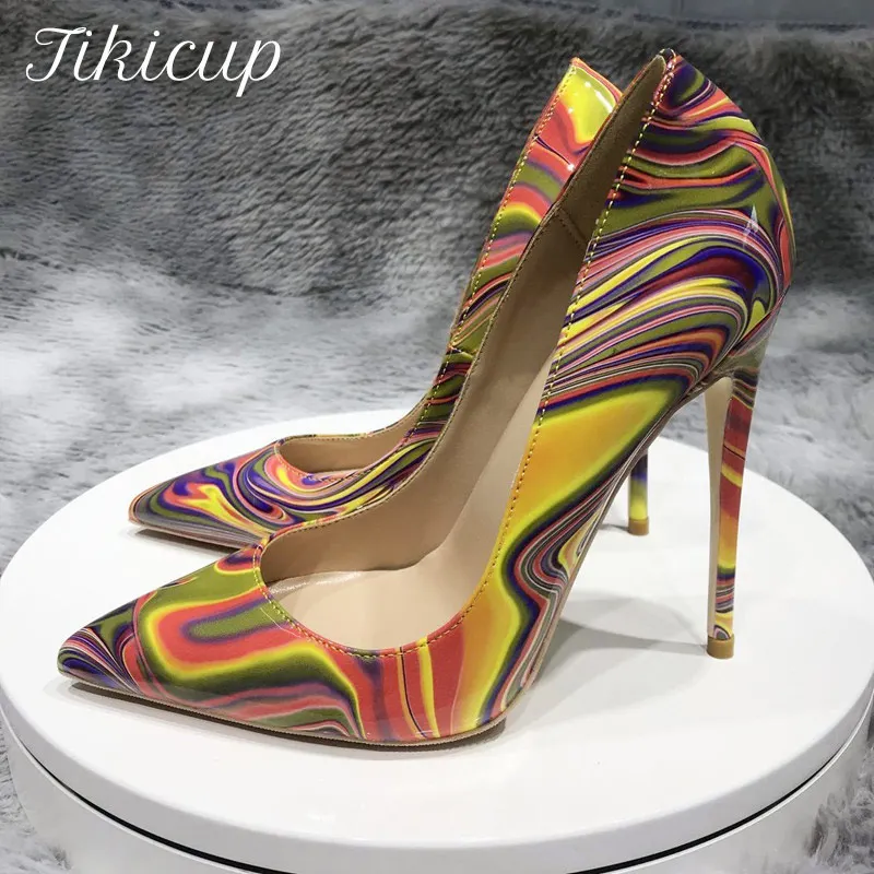 

Женские туфли-лодочки Tikicup на высоком каблуке-шпильке с художественным принтом и индивидуальным дизайном, шикарные женские туфли для вечер...