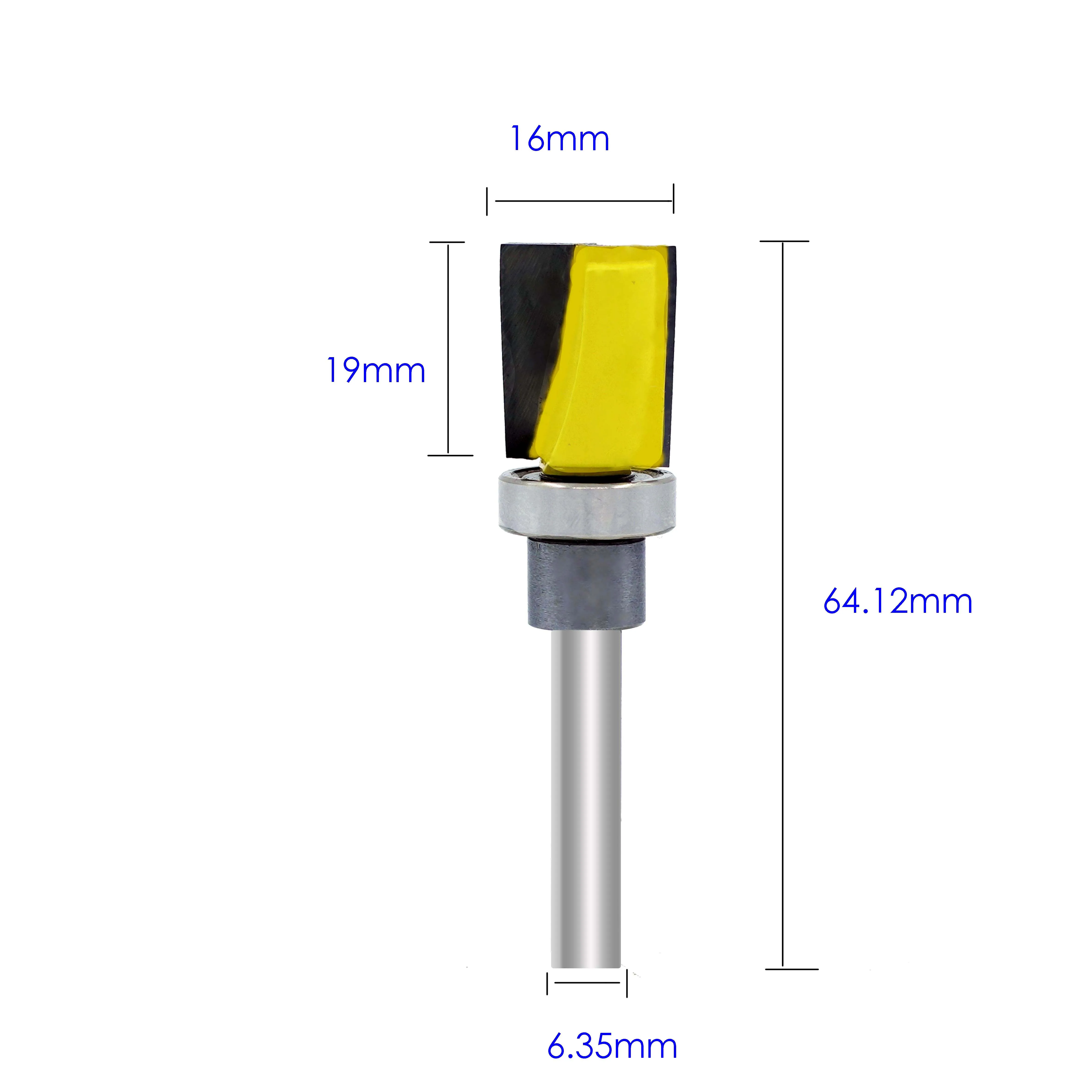 Hinge Mortise/Template Router Bit with Shank Bearing Bottom Cleaning Straight end mill trimmer cleaning flush trim woodworking |