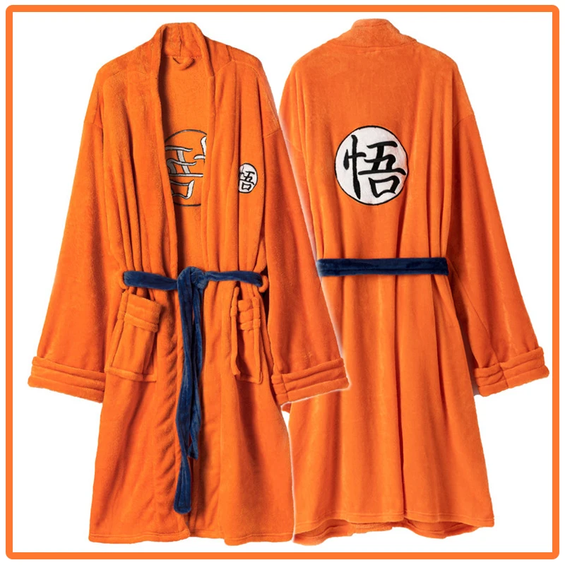 

Dragon Ball Coral Velvet Bathrobe Winter men Cartoon Cool Warm Flannel Kimono Bath Robe Dressing Gowns Sleepwear gifts for kid