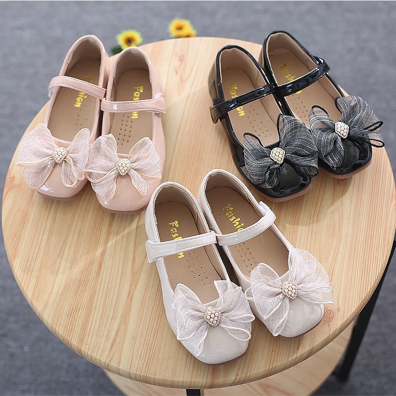 

Children Shoes High Quality Kids Leather Shoes For Girls Casual Children Butterfly Knot Princess Girls Shoes For Children