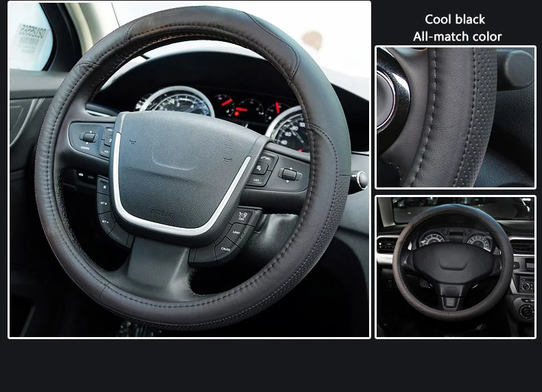 Кожаный чехол рулевого колеса автомобиля чехол для peugeot 308 307 206 207 407 508 2008 3008 208 406 4008 301 807 аксессуары 38 см/15''