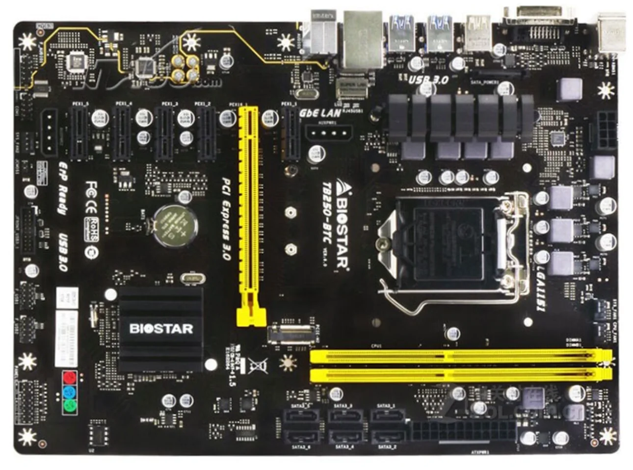 Материнские платы BTC BIOSTAR TB250-BTC 6PCIE B250 LGA 1151 DDR4 ATX материнская плата для майнинга