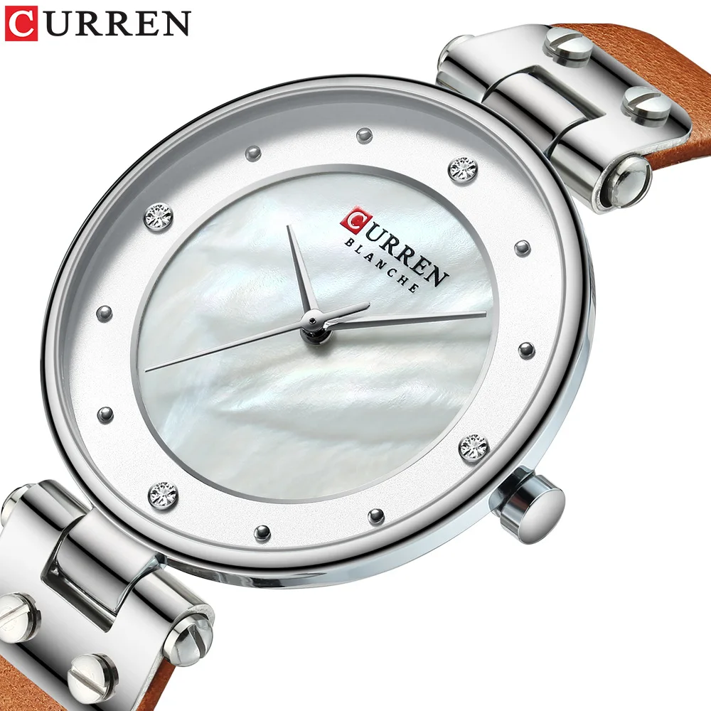 2020 женские модные часы CURREN повседневные кварцевые с кожаным ремешком | Наручные