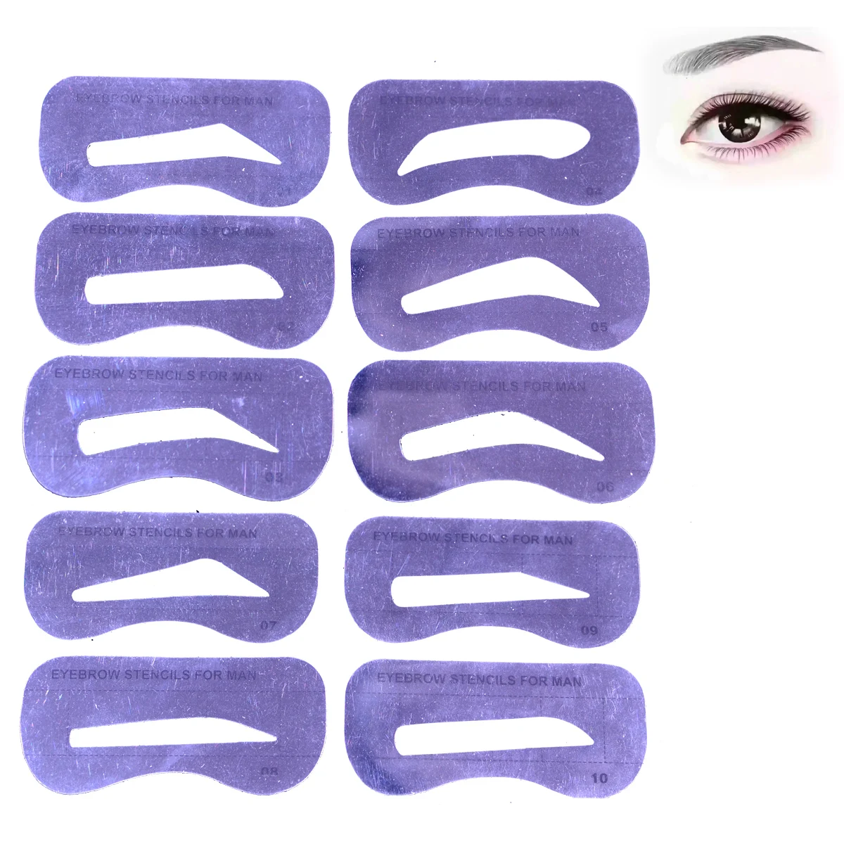 

White Eye Eyelash Extension Fabrics Pads Stickers/Eyebrow Ruler/Non Wovens Eyebrow Stencil Set Makeup Beauty Tool