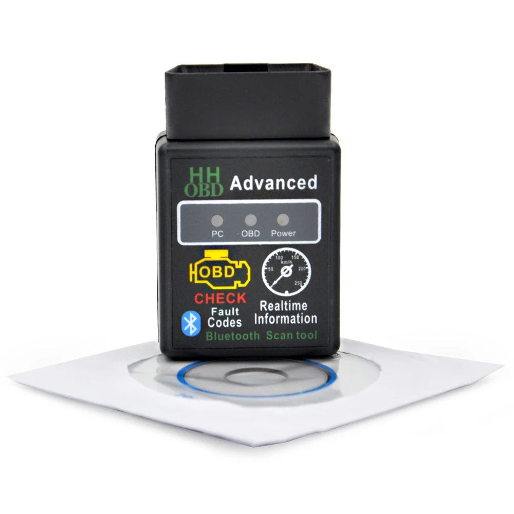 Автомобильный диагностический сканер V2.1 OBD2 HH OBD ELM327 работает Android Torque Bluetooth новый
