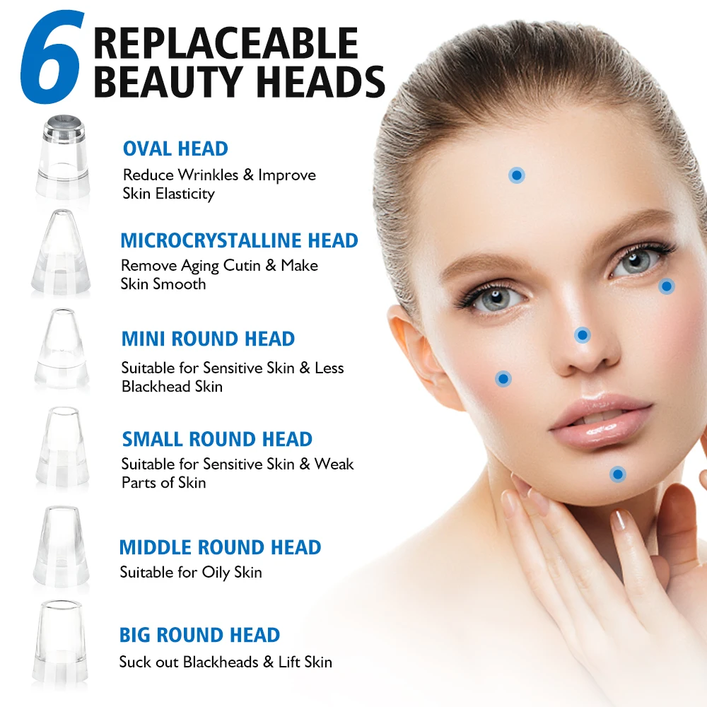 

Electric Vacuum Suction Blackhead Remover USB Rechargeable Facial Pore Cleaner Acne Pimple Black Head Extractor Face Skin Care