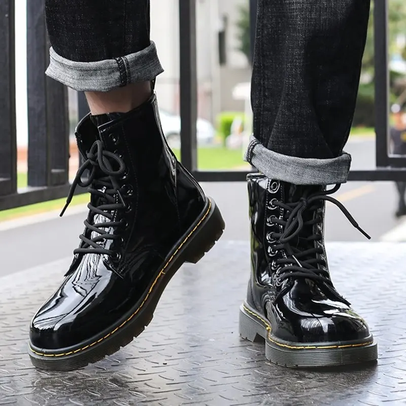 

Couple work boots women's leather mink boots 2020 winter ankle boots comfortable casual shoes for men and women