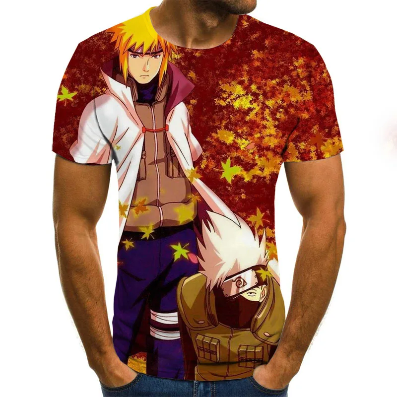 

2021 Summer Cool Anime Men's T-shirt Fashion Top 3D Round Neck Short Sleeve Anime Casual Shirt T-shirt 110-6XL