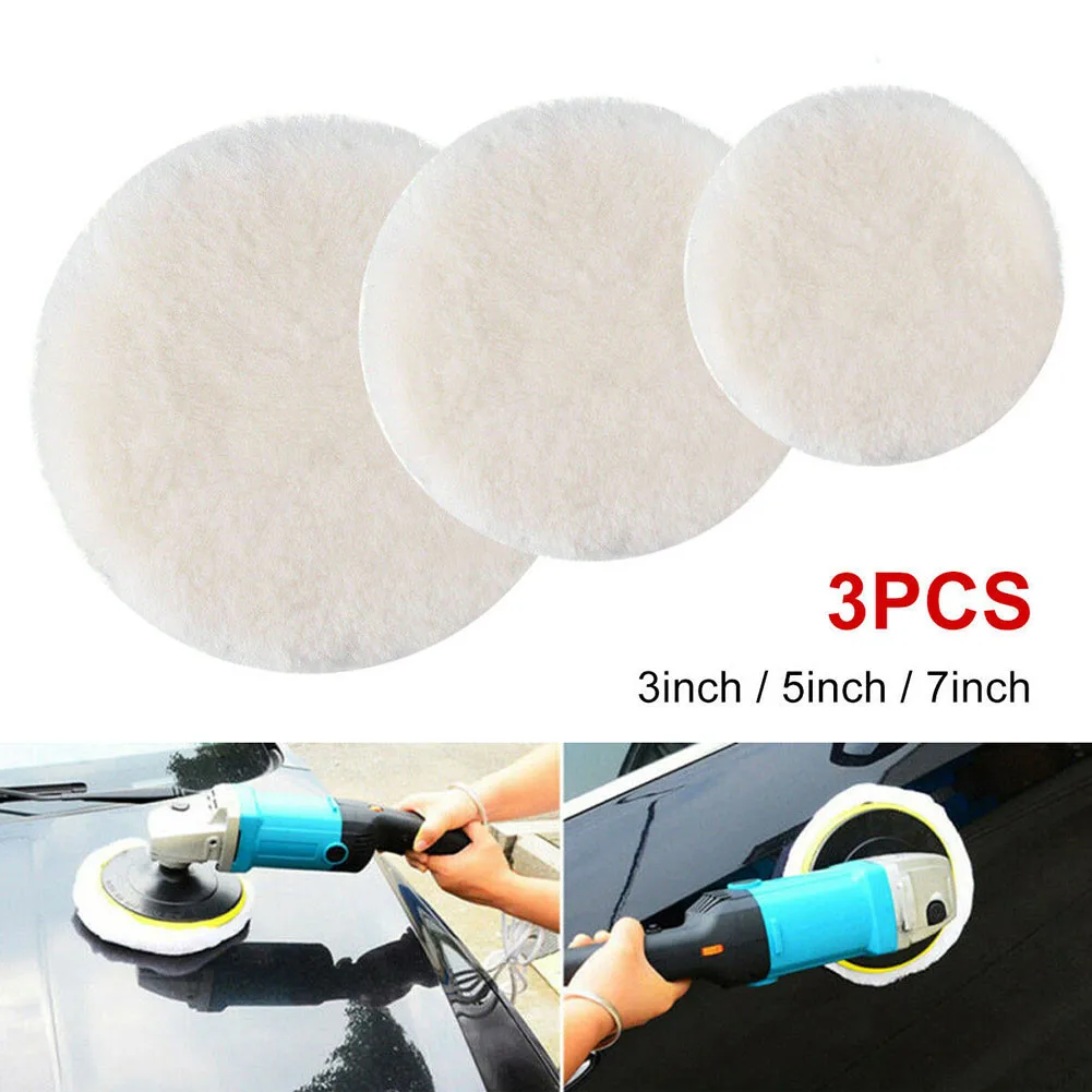 

White Polishing Pad 3pcs Bonnet Buffing Buffer Polisher Reusable Washable