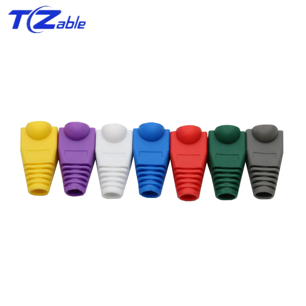 100 шт. сетевой обтекатель RJ45 разные цвета CAT5E CAT6 кабель Ethernet сброс натяжения