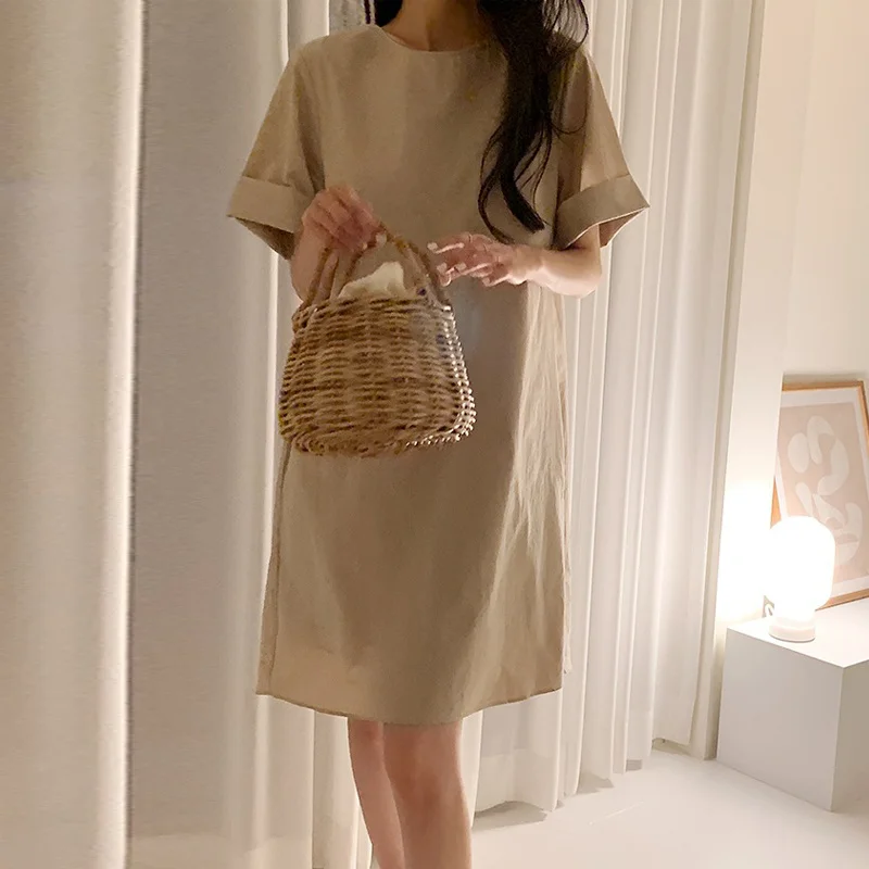 Свободное Повседневное платье в японском стиле корейское летнее модное