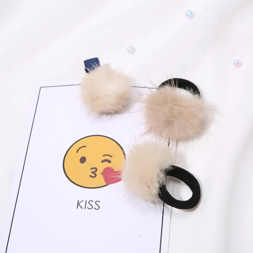 3PCS G M MISM/модные резинки с помпоном для маленьких девочек; эластичные резинки для волос; розовые резинки для волос; милые детские резиновые ободки; аксессуары для волос - Цвет: 3PCS G