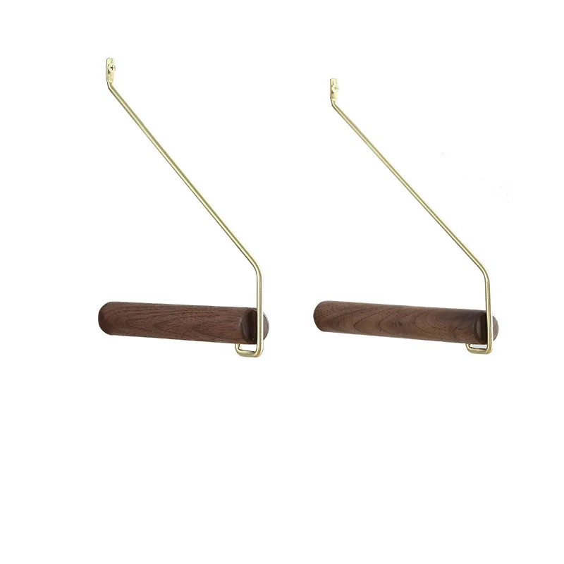 

Nordic Brass Cloth Hanger Rack Wall Hanging Hook Collection Shop Decoration Wood Hanging Organizers Bathroom Towel Rack