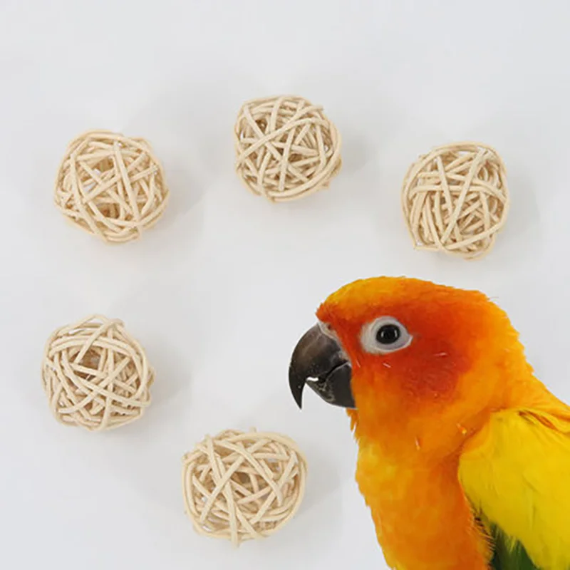 

Rattan Grass Hand-Woven Pet Toy Hamster Rabbit Natural Toy Rattan Ball Bird Chewing Grind Toys Birdcage Decor