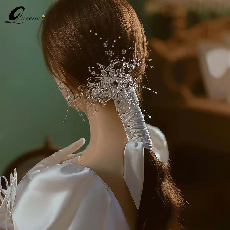 Фото 2021 Хрустальная заколка для волос свадебные аксессуары девочек модные прозрачные