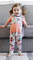 2020 fashion summer baby girls clothing infant toddler short sleeves floral jumpsuitheadband 2 pcs suit sets baby girl romper