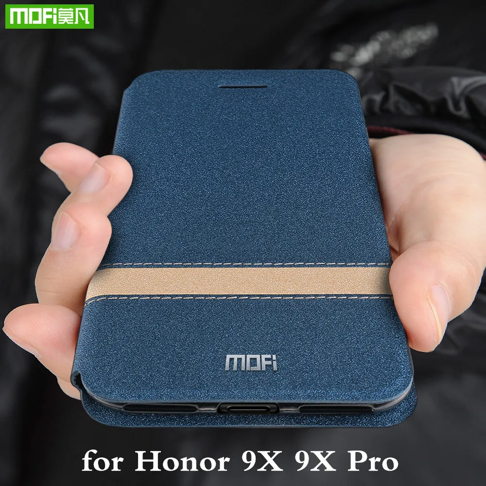 Чехол для Honor 9X чехол Huawei Pro откидной MOFi 9x книжка из ТПУ и искусственной кожи с