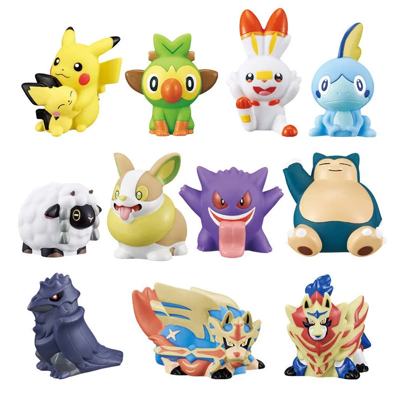 

Bandai Genuine EX CASHAPON Pokemon Pocket Monster Elf Finger Doll Toy Pokemon Series Gengar Zamazenta Zacian Scorbunny Sobble