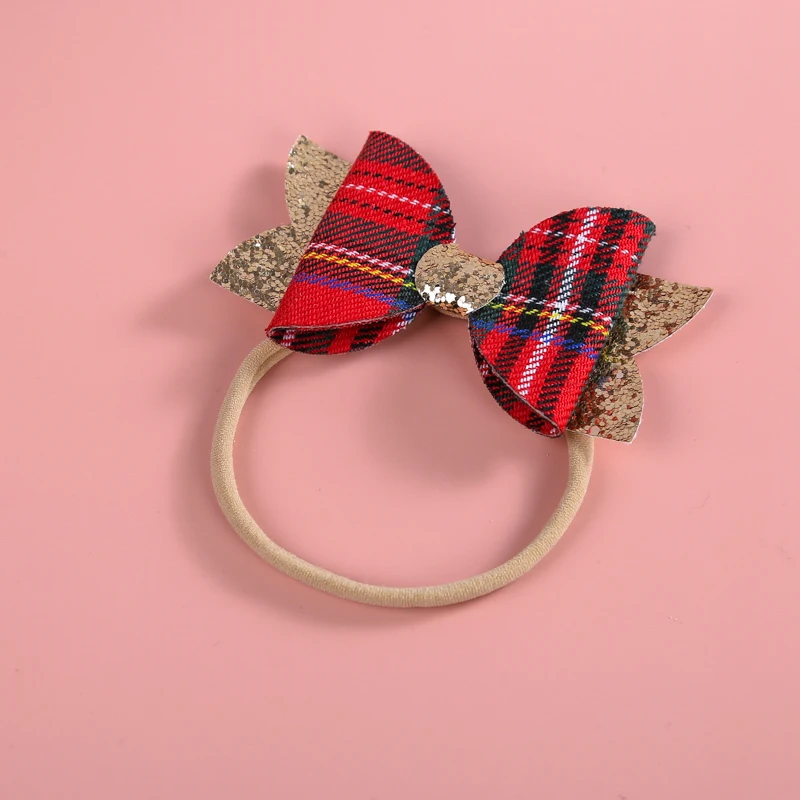 Turbante con estampado rojo para beb&eacute;, cintas para la cabeza, lazos para el pelo, lazo el&aacute;stico de nailon para ni&ntilde;o peque&ntilde;o, diadema de nailon suave y fina, accesorios para ni&ntilde;o peque&ntilde;o-2