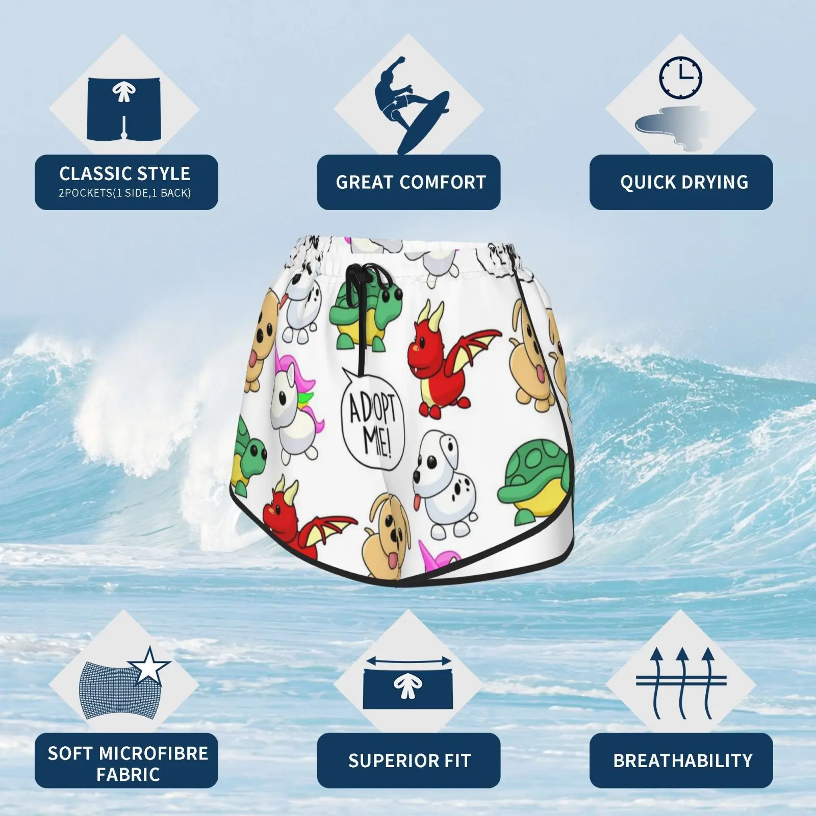 Набор с наклейками Шорты для плавания в виде единорога женские пляжные шорты