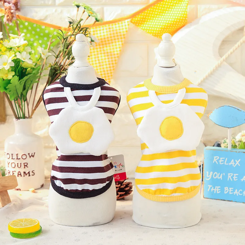 

Poached egg Dog Waistcoat Hoodies Coats Shirt Cotton Pet Cats Dog Clothes Spring Clothing For Dogs Cat Puppy Maltese Teddy