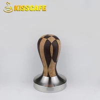 304 stainless steel base checkers wooden handle tamper coffee powder hammer 51535757 558mm customized coffee accessories