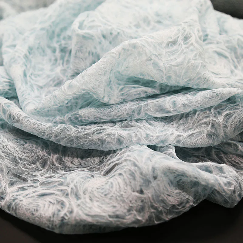 Мягкая и светильник плиссированная шифоновая пряжа 3D Розовая креповая