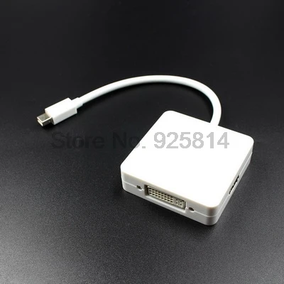 Через dhl или ems 100 шт 3 в 1 Мини DP Display Port К HDMI/DVI/VGA Кабельный адаптер для Apple MacBook Pro |