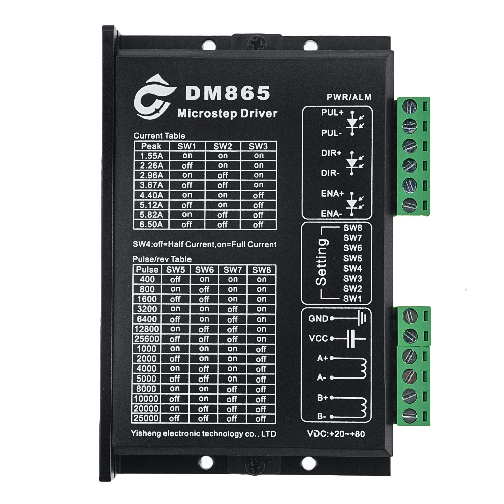 1 шт. 6.5A DM865 32 бит DSP цифровой драйвер 86 Драйвер шагового двигателя двухфазный