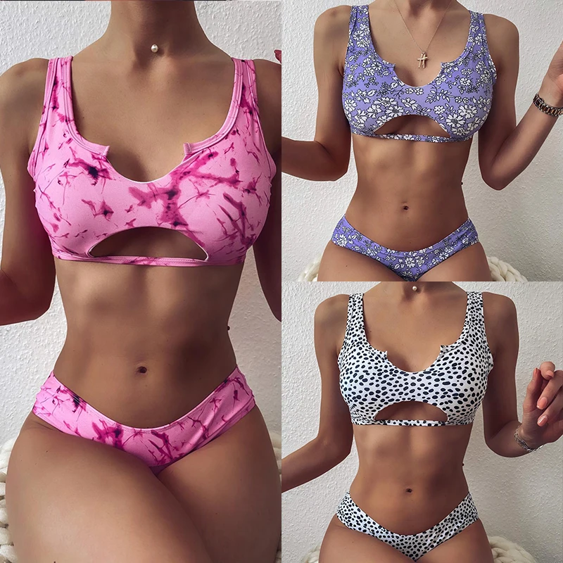

2020 Women Bikinis Sexy Swimsuit Hollow out swimsuit Triangle Swimwear Bathing Suit Brazilian Beachwear