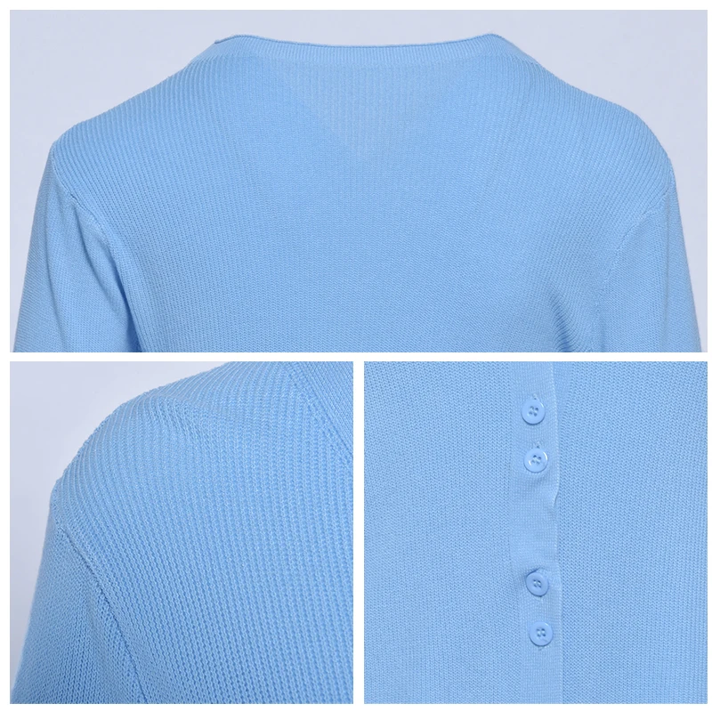 

LUXUV Women's Sweaters Cardigan Crop Tops Sweatshirt LIght Knitted Coat Sweater With Throat Long Sleeve Wool Blend Jersey Shirt