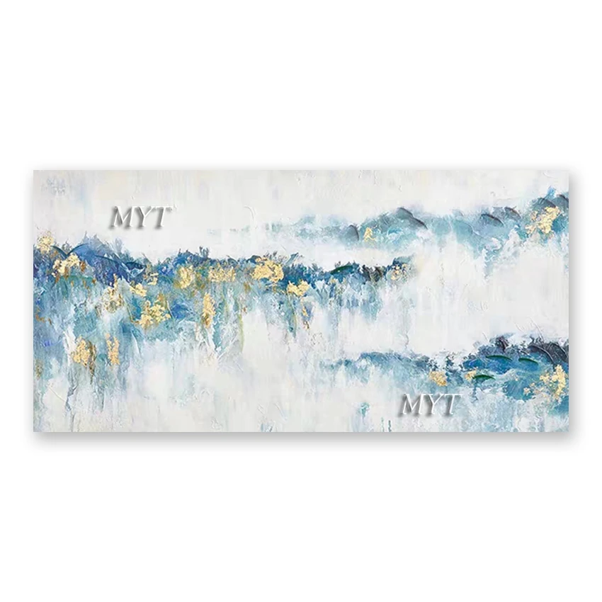 

Beautiful Wall Painting New Abstract Gold Foil Textured Oil Painting Hand-painted Wall Hanging Canvas Art Free Shipping Panel