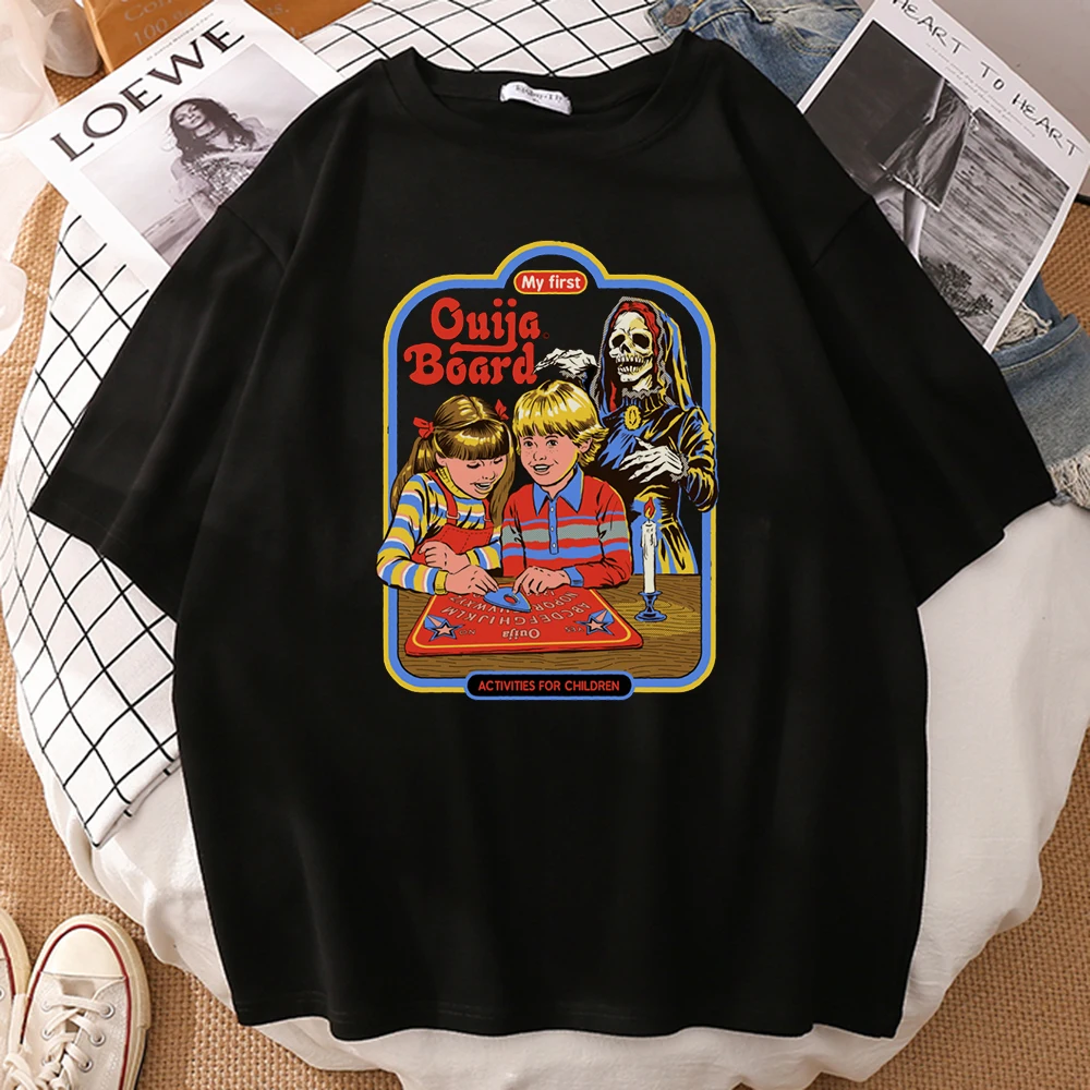 

High Quality Tshirts Retro Xs-Xxxxl My First Ouija Board Printed Male T Shirt Simple Soft Short Sleeves T Shirt Men