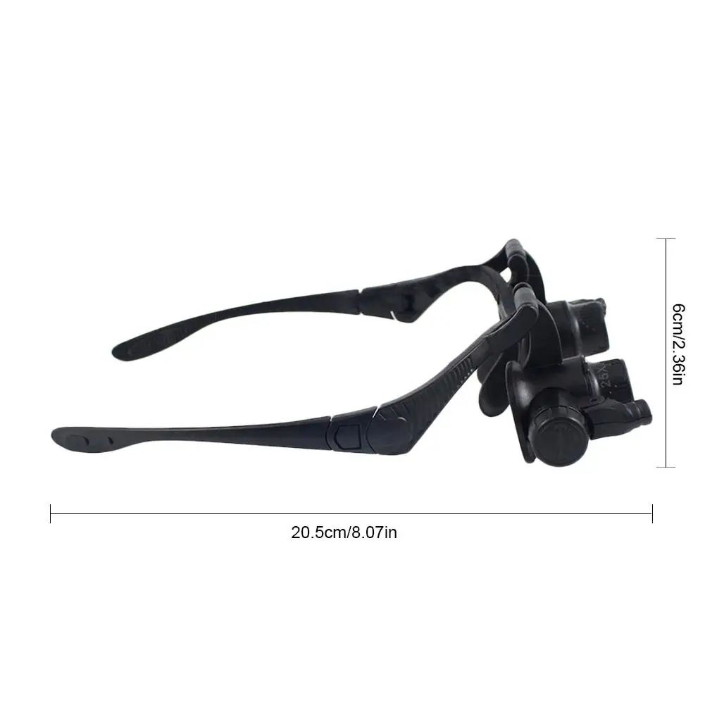 

New Watch Repair Jeweler Maintenance Magnifying Glasses Head Wearing Tool Double Eyes Magnifying Glasses With LED Light