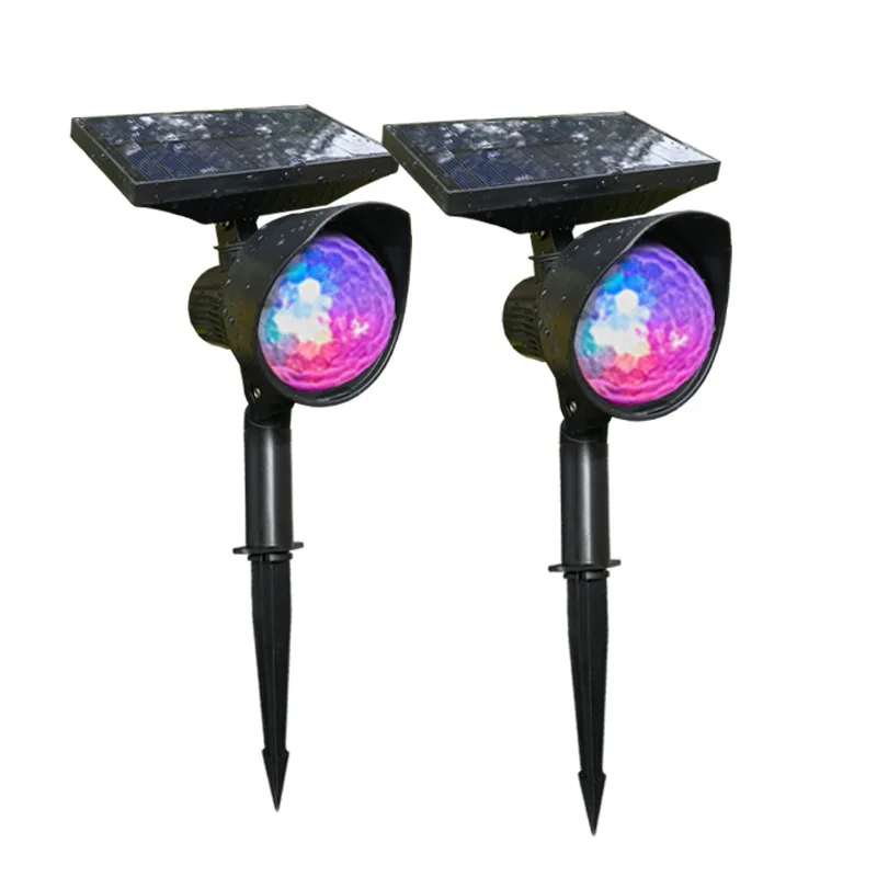 

Solar Powered Spotlight LED Christmas Projector Lights Rotating Garden Lamps RGB Outdoor Lawn Lamp Holiday Decoration Home Light