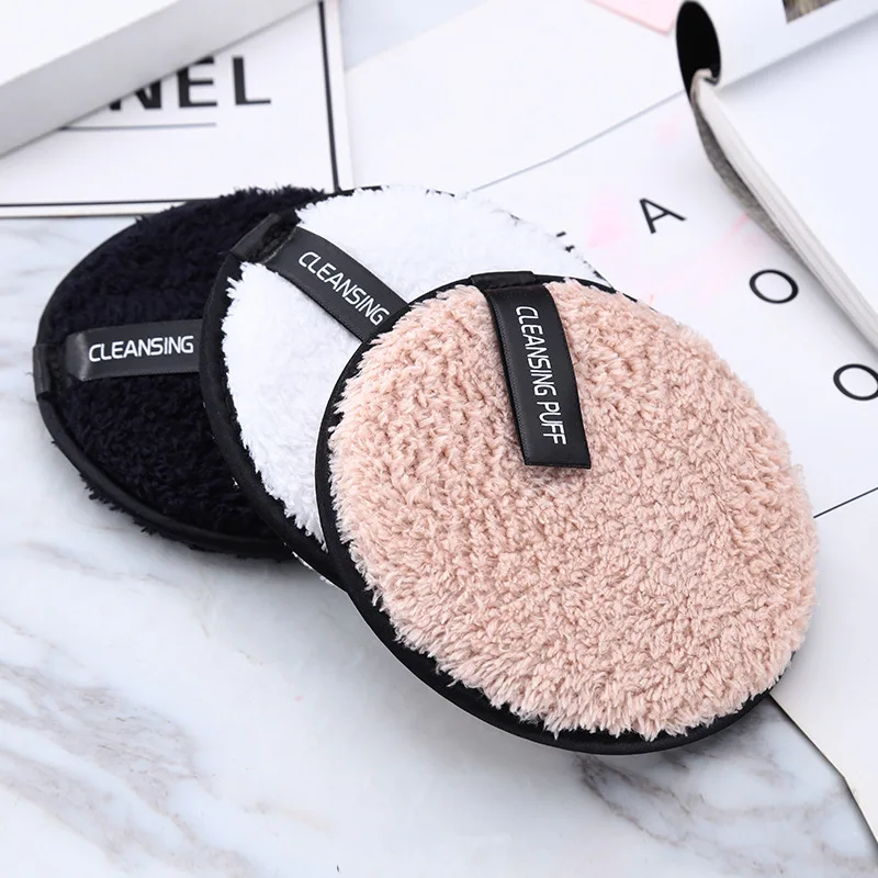 

Environmental Reusable Extra-Softness Microfiber Cotton Face Cleansing Makeup Powder Lazy Water Remover Wipes Sponge Puff
