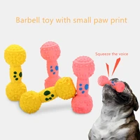 puppy pet toy dog chew interactive bones barbell molar teeth clean teeth bite bones resistant emulsion squeak toys