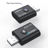 portable bluetooth compatible 5 0 transmitter receiver 3 5mm aux usb mini 2 in 1 wireless audio adapter for home tv pc car mp34