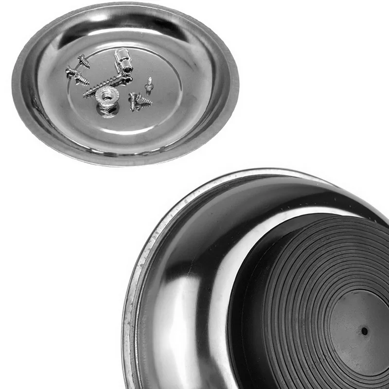 Круглые магнитные детали поднос Чаша Блюдо из нержавеющей стали держатель