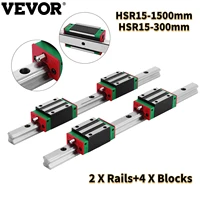 vevor hsr15 300mm hsr15 1500mm hgh 15ca 2pcs linear guideway rail 4pcs square blocks linear actuator for cnc router engraving