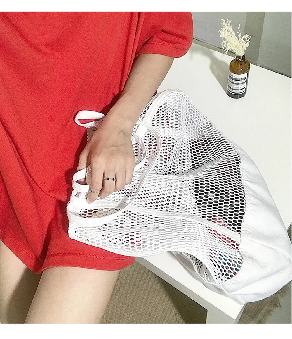 

New Korean Mesh Handbag Fashion Shopping Bag Hollow Canvas Beach Female Shoulder Bag