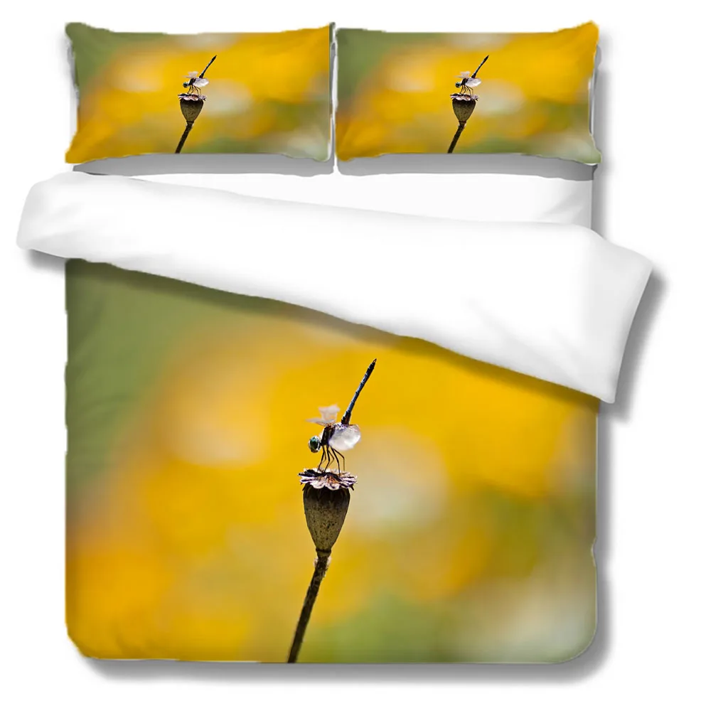 

Beautiful 3D Dandelion Flower Pattern Bedding Set Home Decoration King Double Queen Size Night Glow Duvet Cover With Pillowcase