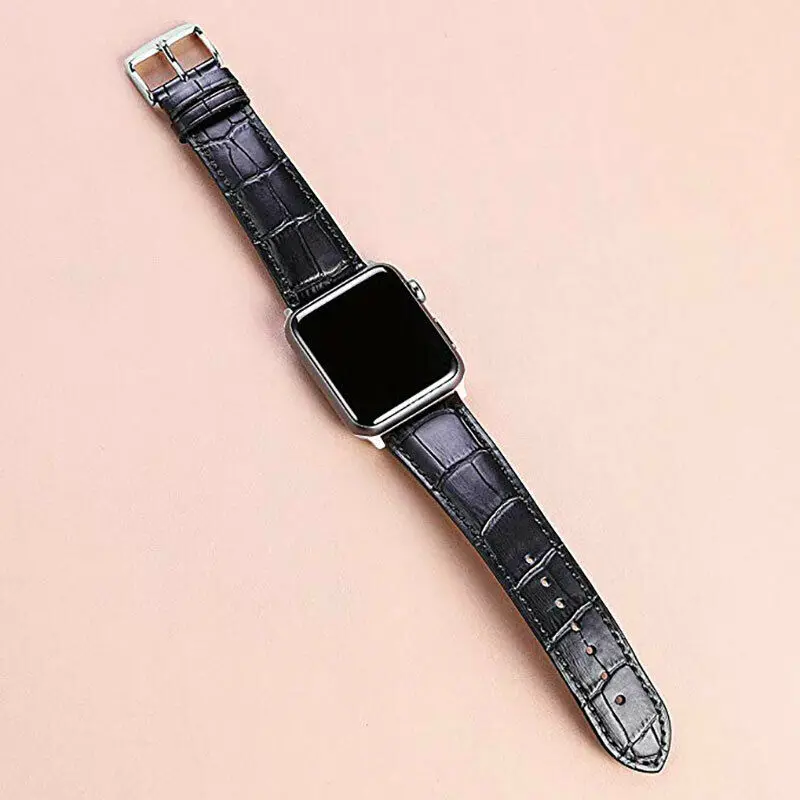 

Butterfly Buckle Leather Band For Apple Watch Series 6 4 5 3 2 1 SE Wrist Bracelet Strap Loop For Iwatch 38 40 42 44mm Correa