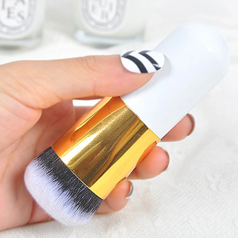 Кисть для макияжа Lalasis маленькая плоская пухлая черная розовая белая